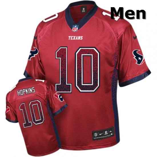 Men Nike Houston Texans 10 DeAndre Hopkins Elite Red Drift Fashion NFL Jersey